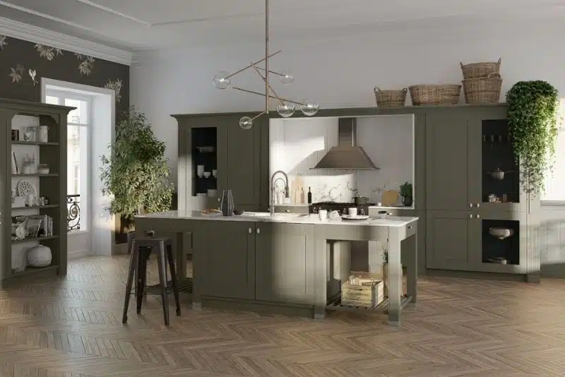 Cuisine vert olive pour une cuisine tendance et élégante