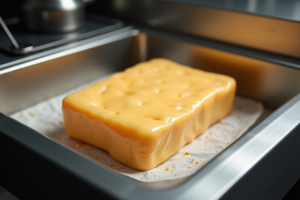 Bloc de foie gras dans un congélateur moderne