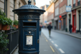 Boîte aux lettres française dans Lille avec code postal visible