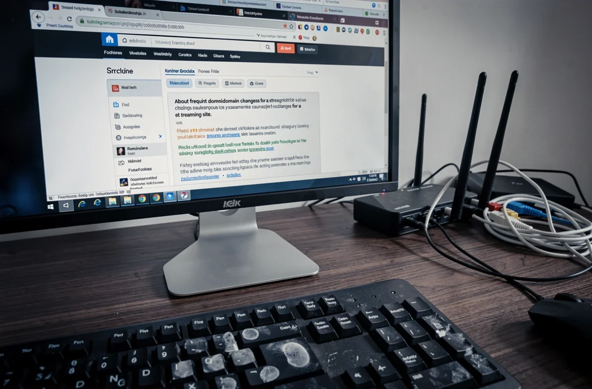 Écran d'ordinateur affichant un forum expliquant pourquoi foutoutici change régulièrement d'adresse de domaine