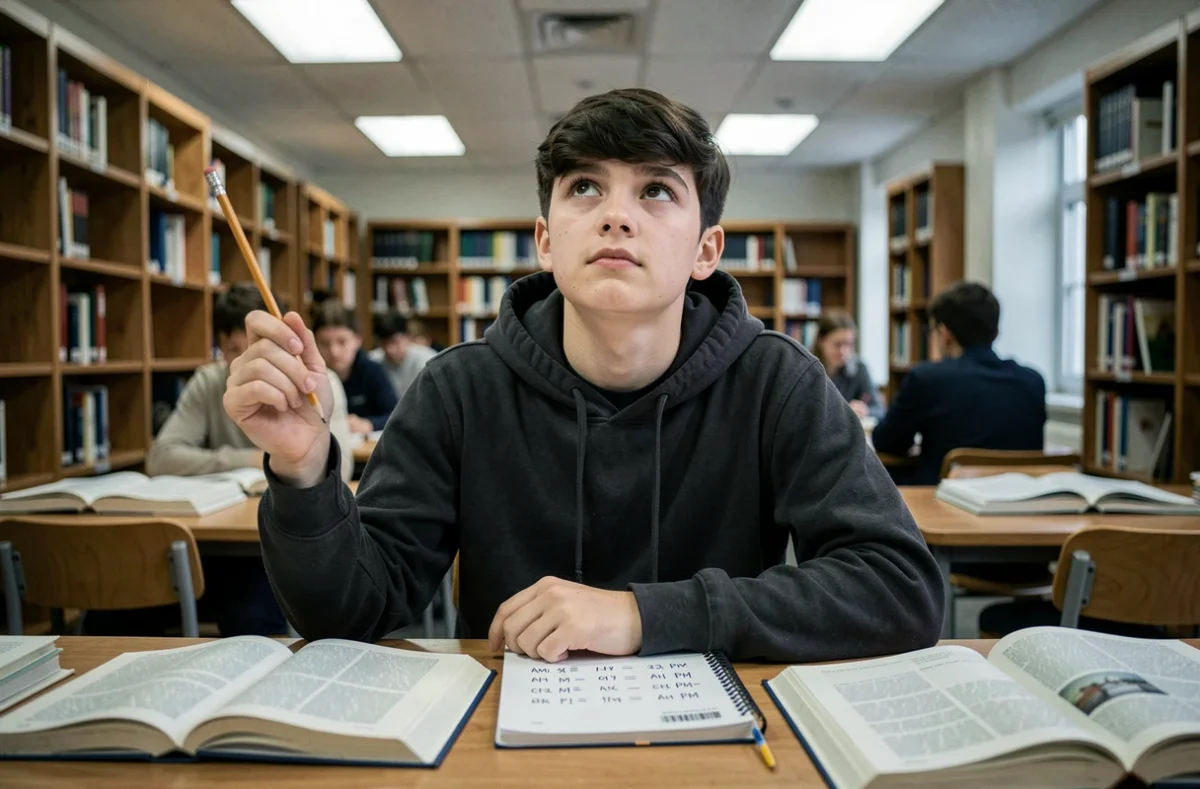 Étudiant francophone perdu face à la notation AM et PM dans ses exercices scolaires