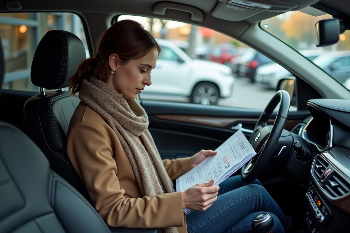 Jeune femme lisant un manuel dans l