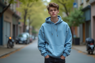 Jeune adulte demiboy dans une rue urbaine calme