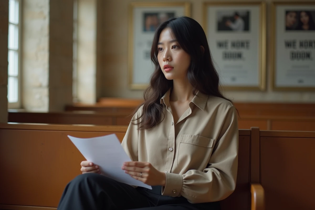 Jeune femme asiatique en attente d audition à Paris